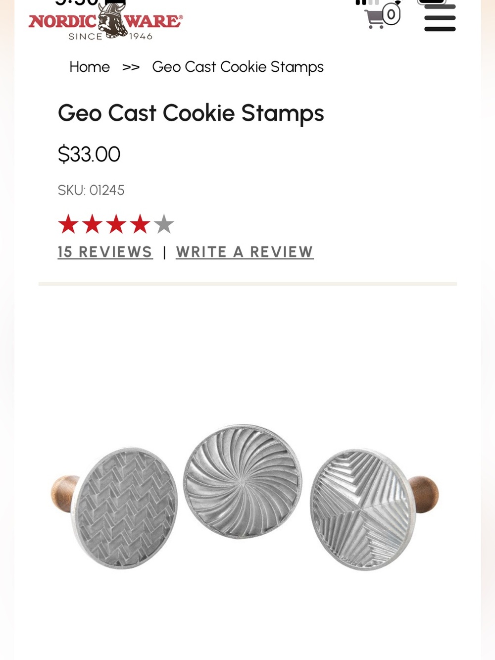 NWT, Unopened Nordicware Geo Cookie Stamps